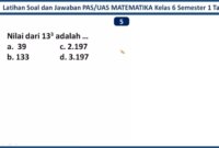 Soal uts matematika kelas 6 semester 1 kurikulum 2024