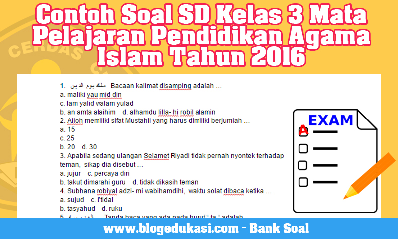 Soal pts pai kelas 3 semester 1