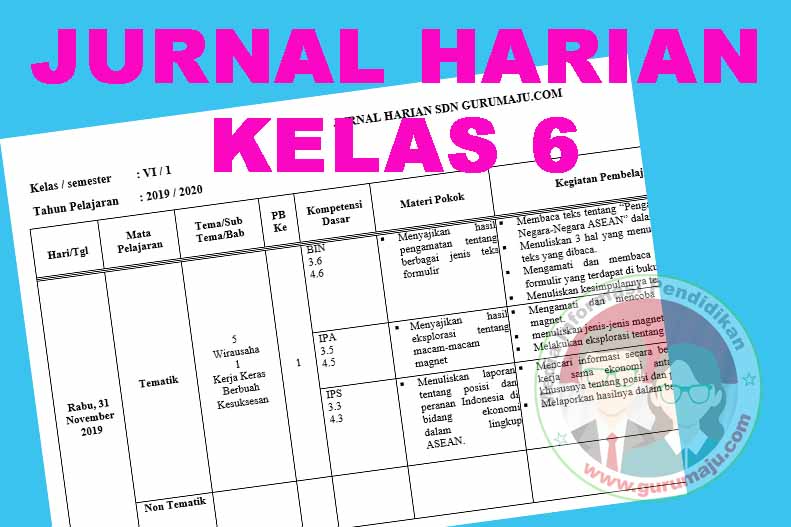 Jurnal kelas 6 semester 1