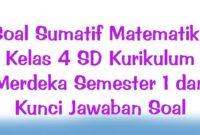 Download soal ulangan harian kelas 4 kurikulum merdeka