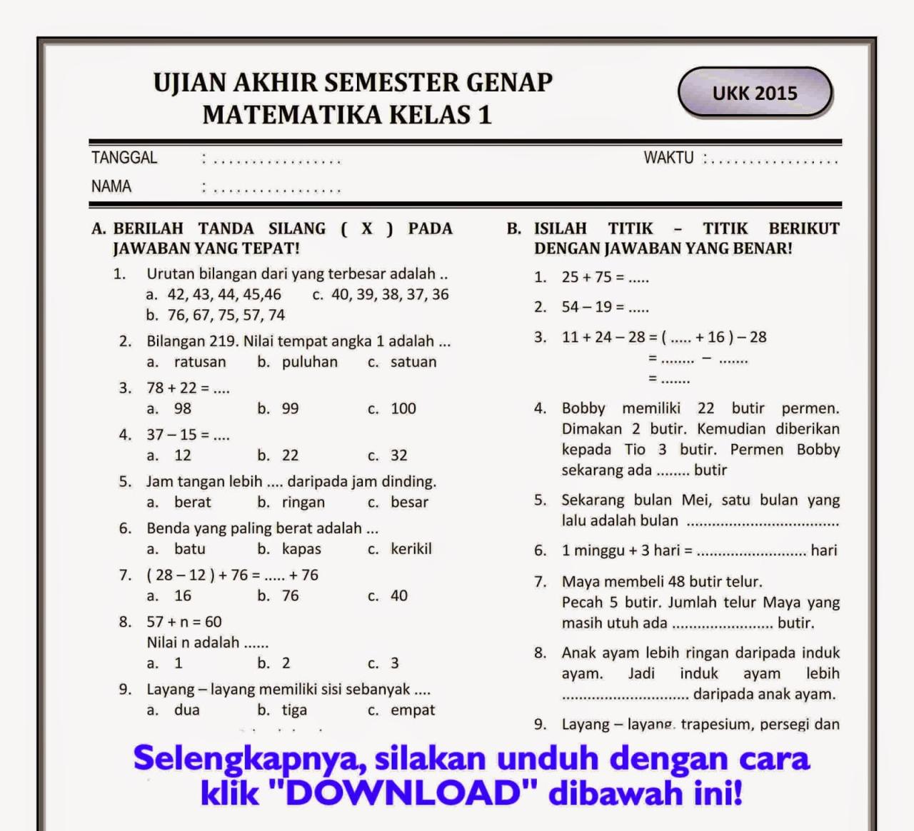 Bank soal kelas 4 kurikulum merdeka pdf