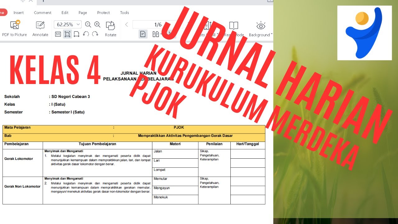 Jurnal harian kelas 4 kurikulum merdeka