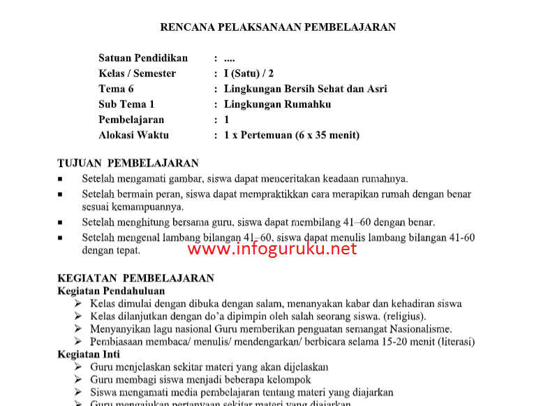 Download rpp kurikulum merdeka kelas 1 sd