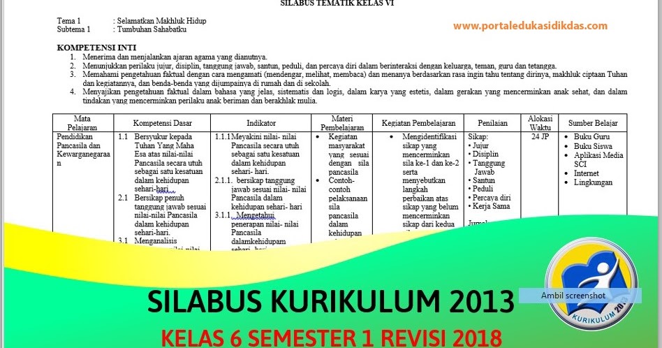 Rpp pai kelas 6 semester 1